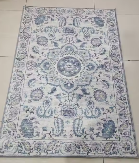 8x10 Area Rugs for Living Room, Machine Washable Soft Low Pile Rugs, Non-Slip Stain Resistant Carpet for Dining Room Kids Playroom Home Decor (Light Blue)