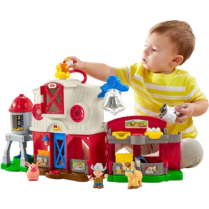 Fisher-Price Little People Toddler Learning Toy Caring for Animals Farm Interactive Playset with Smart Stages for Ages 1+ Years