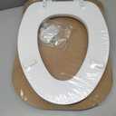 Mayfair Padded Toilet Seat, Cushioned Soft Vinyl over Wood Core Seat, Secure Hinges, Easy Clean, Made in USA, Elongated, White