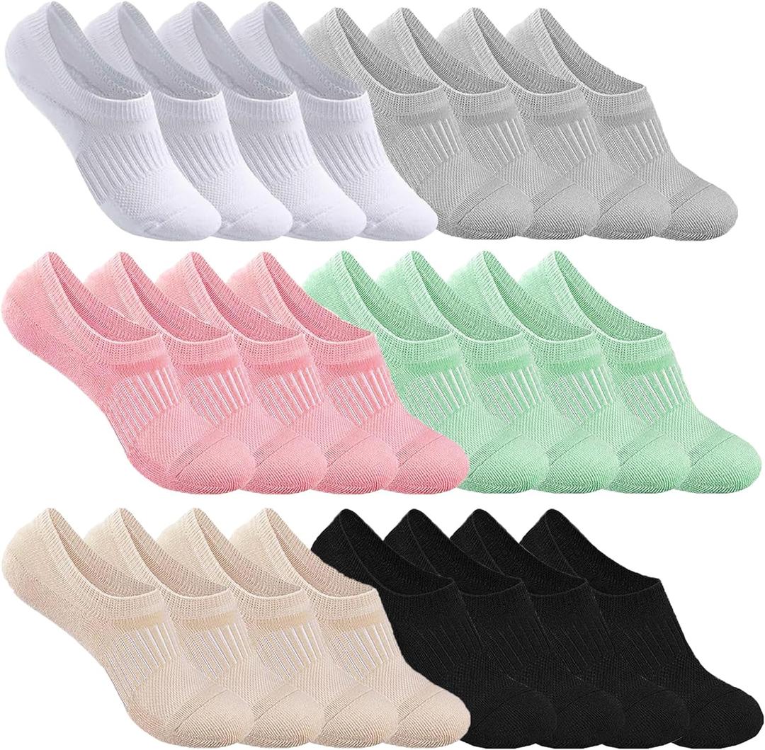 12 Pairs No Show Socks for Women Low Cut Non Slip Ankle Short Athletic Running Novelty Casual Invisible Liner Socks, One Size