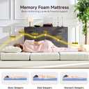 ROXGOX Foldable Mattress, Twin Tri-Fold Memory Foam Mattress Topper with Washable Cover, Handle & Non-Slip Bottom, 6 Inch Portable Folding Bed for Guest, Yoga, Living Room, Camping - 75"x38"x6"