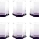 CREATIVELAND Solid Color Drinking Glasses Set of 6, 9.15 OZ Wind-blown Ripples Glass Tumbler Glassware for Water, Juice, Different Options for Home, Restaurant, Hotel, Bar,Purple