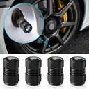 3 x Tire Valve Stem Caps for BMW X1 X3 M3 M5 X1 X5 X6 Z4 3 5 7 Series Tire Valve Stem Cover Air Cap Belt O-Ring 4 Pack Black