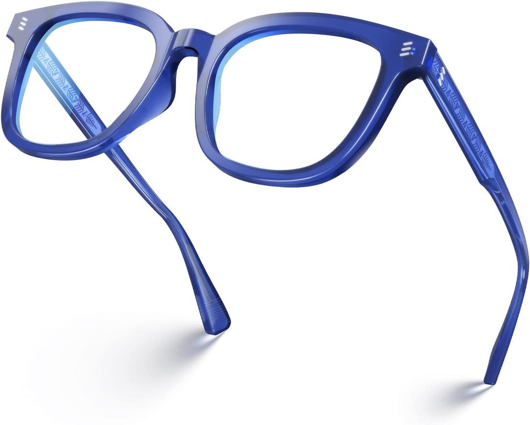 VISOONE Square Classic Blue Light Blocking Glasses with Non Prescription Anti Glare For Women and Men NOE
