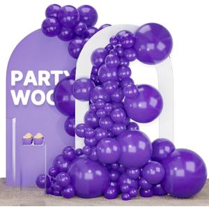 PartyWoo Dark Purple Balloons 140pcs Different Sizes of 18 12 10 5 Inch Royal Purple Latex Balloon Arch Kit for Birthday Baby Shower Graduation Anniversary Bachelorette Party Decorations Purple-Y16