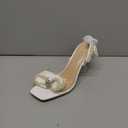 DREAM PAIRS Stiletto Bow Heels for Women Strappy Sparkly Rhinestone Square Toe Clear Crystal High Sandals for Party Wedding (10, White-pearl)