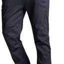 Souke Sports Men's Winter Cycling Pants, Windproof Fleece Thermal Bike Pants, Breathable Athletic Sweatpants for Running (Large, Black)