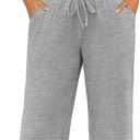Ekouaer Women's 2 Piece Lounge Sets Ruched Short Sleeve Top and Wide Leg Pants Loungewear Tracksuit Sets with Pockets (Medium)