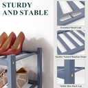 Smiry Shoe Rack, 2 Tier Bamboo Shoe Organizer, Stackable Free Standing Wooden Shoe Storage Shelf for Closet, Entryway, Front Door Entrance, Grey