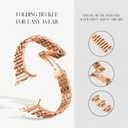 Slim Metal Bands for Samsung Galaxy Watch 8 Band 40mm 44mm/8 Classic 46mm,Stylish Stainless Steel Strap Replacement WristBands for Samsung Watch 8 Band 40 44 mm for Women,04-Rose Gold