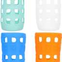 DOITOOL Silicone Bottle Sleeves 4 Pack - Protective Sports Water Bottle Covers Heat Insulation Slip Resistant Sleeves for Glass Bottles 5.90 X 2.55 X 2.55 Inches