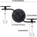 Black Candle Sconces,Wall Mount Candle Holder,Dual arm Design Metal Sconces with Crystal Ornament for Home Decor-Set of 2.