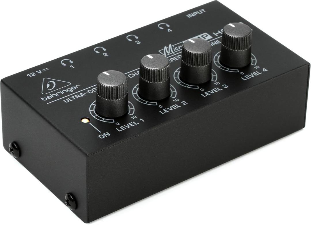 Professional Audio Series Behringer MICROAMP HA400 Ultra-Compact 4 Channel Stereo Headphone Amplifier