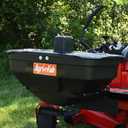Agri-Fab 45-0627 Zero Turn Mower Electric Spreader, 125 lb Hopper Capacity, Grass, Seed, and Fertilizer Spreader, Spread Width up to 12 ft, Black