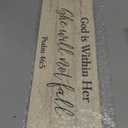 Jetec Farmhouse Bible Verse Scripture Wall Signs, God Is with Her She Will Not Fall Wooden Plaque Decor for Church Home Christian Wall Art Decor(17 x 6 Inch, Psalm)