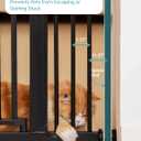 No Pawblems 55" Extra Tall Pet Gate for Cat, 29-43" Auto Close Cat Gate for Doorways/Stairs/Hallways, NO Drilling Pressure Mounted Tall Dog Gate Indoor, 1.37" Pet-Safe Gap, Black