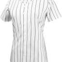EALER BJW80 Series Women's Baseball Jersey Softball Jersey Button Down Shirts, (X-Large)