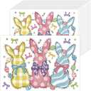 2 x 50 Pack Easter Paper Placemats Disposable,16x 11 Inch Blue Pink Rabbit Bunny Spring Seasonal Paper Table Mats Floral Bow Placemats for Home Kitchen Dining Holiday Party Decoration