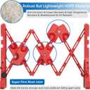 RELIANCER Expandable 7.41ft Safety Barricade,Retractable Security Barrier Water Filled Weighted Base,Adjustable Traffic Barricades,Outdoor Crowd Control Barriers,Driveway Isolation Gate,Garden Fence