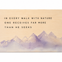 Wooden Nature Wall Decor – Mountain Landscape Inspirational Signб 12" W × 6.5" H