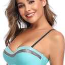 Bikini Top for Women Sexy Bandeau Bikinis Swimsuit Tops Underwire Push Up Womens Bathing Suit Women's Swimsuits, Size S