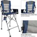 Extra Tall Folding Chairs for Adults 330lbs, Portable Bar Height Foldable Director Chairs for Camping Outside, Comfortable with High Back and Footrest, Blue