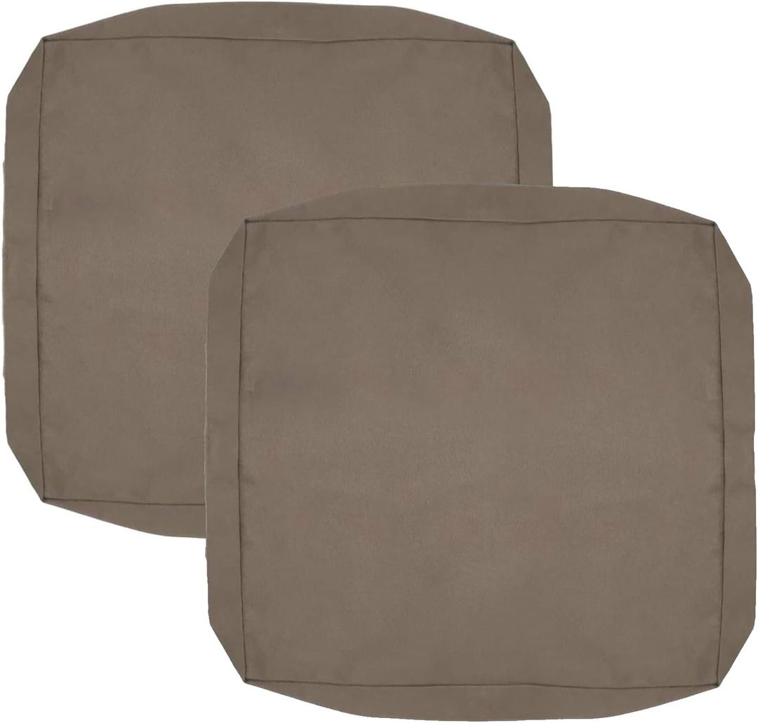 FLYMEI Patio Cushion Covers 24x22x4 Waterproof Outdoor Cushion Cover Replacement 2Packs Outdoor Seat Cushion Slipcover for Rattan Chair Sofa, Taupe