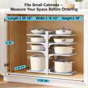 LAMU Pots and Pans Organizer under Cabinet, 8 Tier Heavy Duty Pan Organizers inside Cabinet, Adjustable Pot Rack for Small Kitchen Storage, 15" Height Holds Cast Iron Pans and Skillets White
