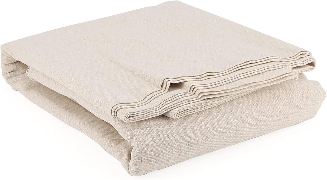 59 Inch x 6.5 Yards Cotton Linen Fabric, Plain Solid Color Cotton Linen Blend Cloth Fabric, Cotton Linen Embroidery Needlework Fabric for Crafts, Tablecloths, Decoration