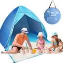 FBSPORT Beach Tent, UPF 50+ Easy Pop Up Beach Shade, Sun Shelter Instant Portable Beach Tent Umbrella Baby Canopy Cabana with Carry Bag, Blue