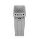 Rubbermaid Commercial Products Slim Jim Under-Counter Trash Can with Venting Channels 13-Gallon Gray Fits Under Desk/Cabinet/Sink Pack of 1