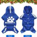 Dog Security Clothes - 4 Legs Jumpsuit Sweatshirt Hoodie - Soft & Warm Winter Outfit Pullover Sweater for  Dogs Cats (Blue, Large)