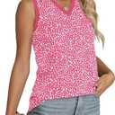Tank Tops for Women 2025 Sleeveless Shirts Casual V Neck Summer Tops Sexy Going Out Loose Fit T Shirt (Pink, XL)