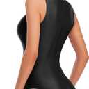 speerise Women Mock Neck Sleeveless Leotard Spandex Dance Bodysuit (Black, XL)