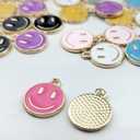 KitBeads 100pcs Multicolor Smiling Face Charms - Enamel Flat Round Happy Facial Expression Cute Smile for Jewelry Making Bulk