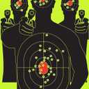 Splatterburst Targets - 18 x 24 inch - Triple Silhouette Splatter Target - Easily See Your Shots Burst Bright Fluorescent Yellow Upon Impact - Made in USA (25 pack)