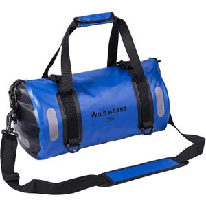 WILD HEART Waterproof Bag Duffel Bag 20L 30L 40L with Welded Seams Shoulder Straps, Mesh Pocket for Kayaking, Camping, Boating,Bicycle,Motorcycle (blue)