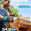 SEESII 40V 16-Inch Cordless Chainsaw: Brushless Electric Chain Saws with 24.0Ah Batteries & Charger, Tool-Free Chain Tension, Auto Oiling, for Tree Trimming, Wood Cutting, Yard Work