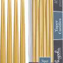 12 Pack Tall Taper Candles - 12 Inch Metallic Gold Dripless, Unscented Dinner Candle - Paraffin Wax with Cotton Wicks - 10 Hour Burn Time