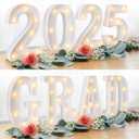 Graduation Decorations 2025 Deals - 8 LED Marquee Light Up Letters GRAD 2025 - Class of 2025 Ornaments Sign for Kindergarten High School College Wall Table Centerpieces Decor Party Supplies