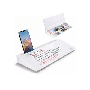 TSJ OFFICE Small Desktop Whiteboard -Glass Dry Erase Board Computer Keyboard Stand White Board Surface Pad with Drawer, Desk Organizers with Accessories for Office, Home, School Supplies