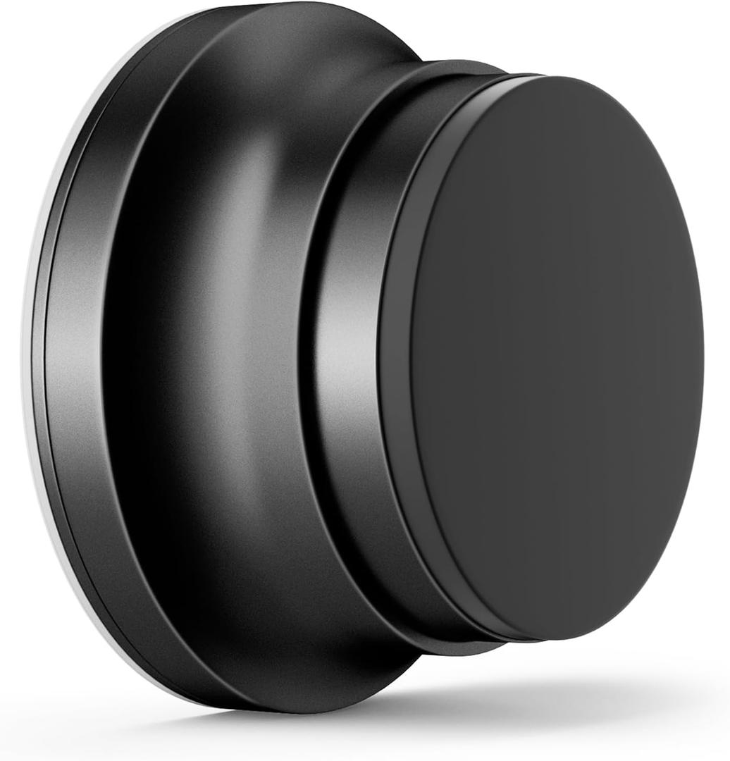 Door Stoppers for Wall, 1.65 x 0.9 Inch Door Knob Wall Protector with Silicone & Aluminum Alloy, Adhesive & Screw Mounting Door Bumper for Home & Office Walls, Black