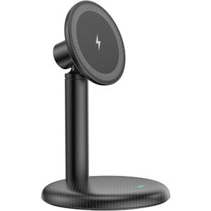 Mag-Safe Charger Stand for iPhone 17/Air/16/15/14/13/12,15W Fast Charging,Wireless Charging Pad Compatible with MagSafe Suitable for Desk or Nightstand (No Adapter/Angle Fixed)