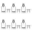 6 Pack 30ml / 1 Oz Transparent Refillable Perfume Bottle, Portable Square Empty Glass Perfume Atomizer Bottle Spray Applicator with 4 kinds of perfume dispenser(6 Pack 30ml / 1.01 oz. Transparent