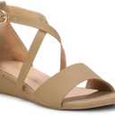Anita Sarees Women's Adjustable Flat Sandals with Ankle Strap | Comfortable Low Wedge Footbed for Summer, Party, Office, Casual & Formal Wear, Size 37,5
