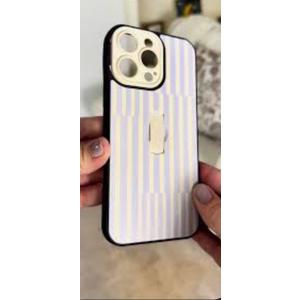 stylish blue-and-white striped design with a glossy finish phone case for an iPhone 16 Pro Max