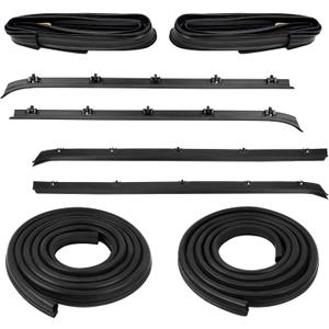 8PCS Door Seal Window Run Channel Sweep Felt Rubber Weatherstrip Kit Compatible with C1500 C2500 C3500 K1500 K2500 K3500 Suburban Jimmy C10 C20 C30 K5 K10 Blazer, OE: 15569071, 15522764, 14027777