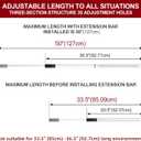 AceMining Sliding Door Security Bar,Heavy Duty Sliding Patio Door Lock Bar, 20-50inch Adjustable Multi-use Window Security Bars, Sliding Door Stopper,White,1Pack