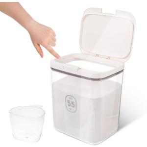 5.5L Laundry Detergent Dispenser with One-Press Lid Pod Holder Laundry Powder Container for Laundrys Room Organization Laundrys Bead Powder