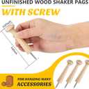 20 Pieces Wooden Shaker Peg Screw-on Pegs 3.62 Inch Long Unfinished Wood Shaker Racks for Hanging Clothes Hats Towel and More DIY Paint Color (Wood Color)